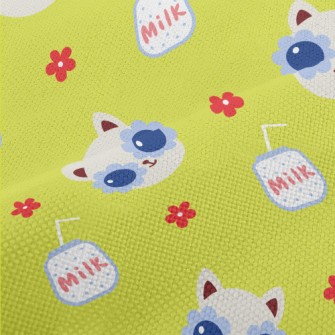 Cat With Flower Glasses Performance Linen