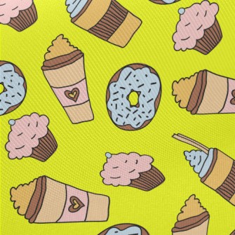 Doodle Milkshake And Donut Twill