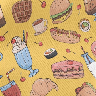 Hand Drawn Delicious Dishes Standard Corduroy