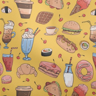 Hand Drawn Delicious Dishes Dobby