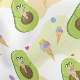 Cute Avocado Eating Cone Stretch Ponte