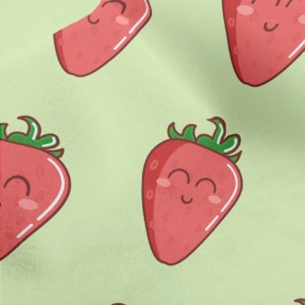 Smiling Cartoon Strawberry Micro Fleece
