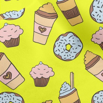 Doodle Milkshake And Donut Micro Fleece