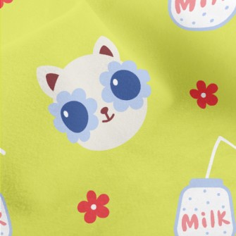 Cat With Flower Glasses Micro Fleece