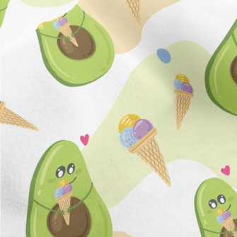 Cute Avocado Eating Cone Micro Fleece