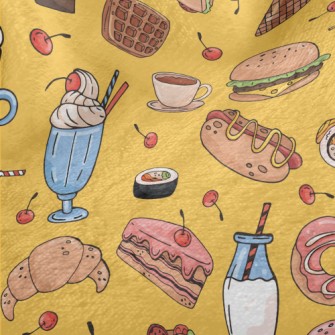Hand Drawn Delicious Dishes Minky