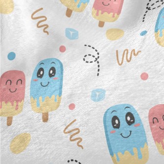 Happy Blue Pink Popsicle Minky