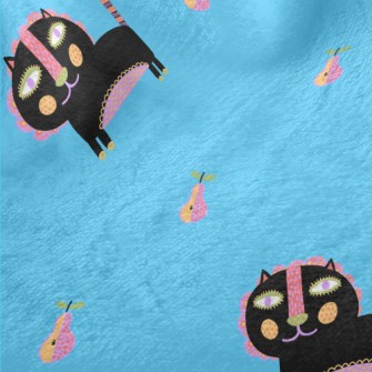 Ethnic Style Black Cat Minky