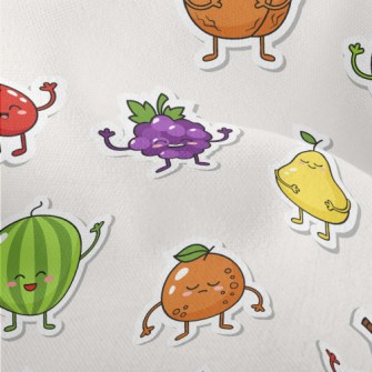 Happy Fruit Stickers Lightweight Performance Linen