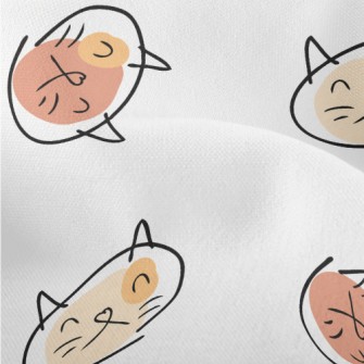 Colorful Graffiti Cat Lightweight Performance Linen