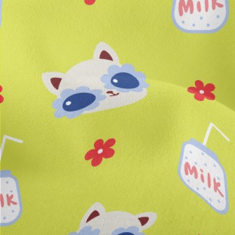 Cat With Flower Glasses Lightweight Performance Linen