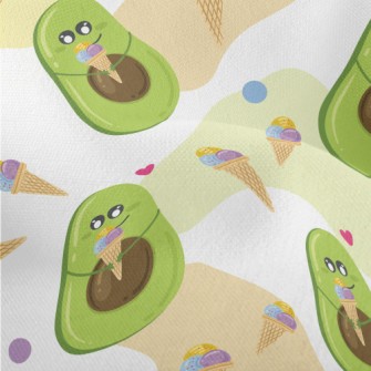 Cute Avocado Eating Cone Lightweight Performance Linen