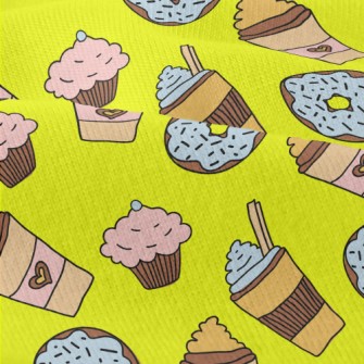 Doodle Milkshake And Donut Modern Jersey