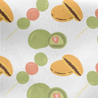 Cartoon Japanese Dessert Jersey Backed Fleece