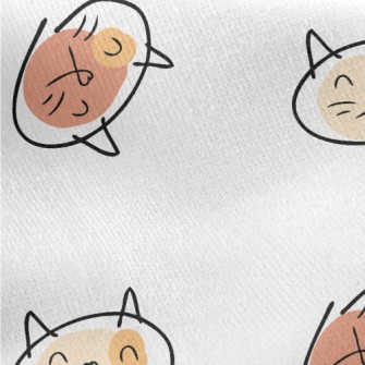 Colorful Graffiti Cat Jersey Backed Fleece