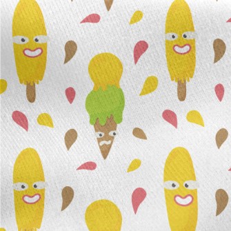 Funny Face Ice Cream Jersey Backed Fleece