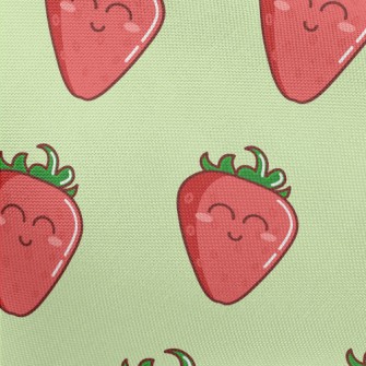Smiling Cartoon Strawberry Pongee