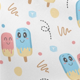 Happy Blue Pink Popsicle Pongee