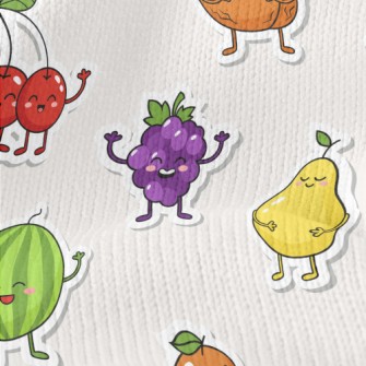 Happy Fruit Stickers Stretch Jersey