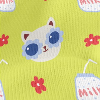 Cat With Flower Glasses Stretch Jersey
