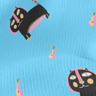 Ethnic Style Black Cat Stretch Jersey