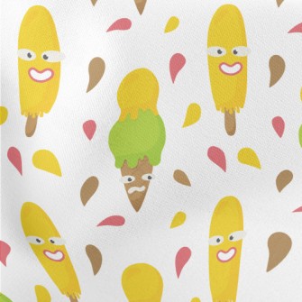 Funny Face Ice Cream Lightweight Cotton Poplin