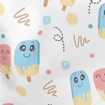 Happy Blue Pink Popsicle Lightweight Cotton Poplin
