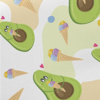 Cute Avocado Eating Cone Midweight Cotton Poplin