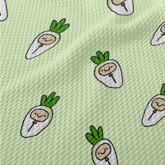 Cute White Radish Sleeping Bag Birdseye Piqué