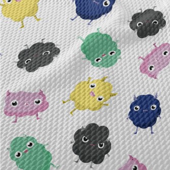 Colorful Cloud Monster Birdseye Piqué