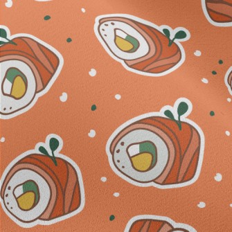 Sticker Of A Cartoon Sushi Rol Chiffon