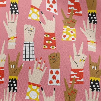 Various Hand Gesture Patterns Chiffon