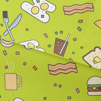 Cartoon American Breakfast Waterproof Oxford