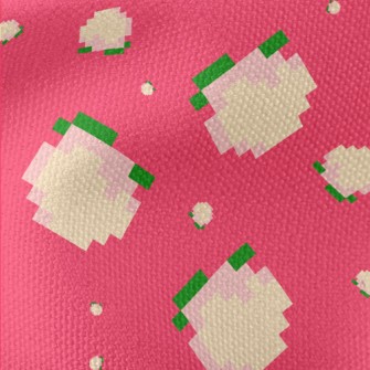 Cartoon Pixel Peach Waterproof Canvas