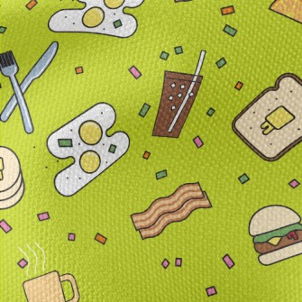 Cartoon American Breakfast Waterproof Canvas
