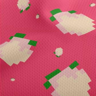 Cartoon Pixel Peach Athletic Mesh Flat Back