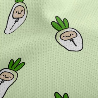 Cute White Radish Sleeping Bag Athletic Mesh Flat Back