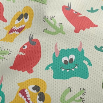 Cute Colorful Little Monster Athletic Mesh Flat Back