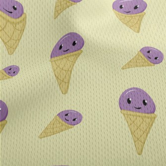 Purple Ice Cream Cone Athletic Mesh Flat Back