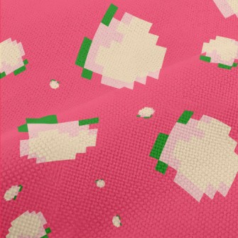 Cartoon Pixel Peach Performance Linen