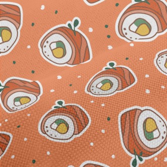 Sticker Of A Cartoon Sushi Rol Performance Linen