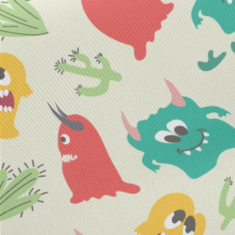 Cute Colorful Little Monster Twill