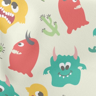 Cute Colorful Little Monster Stretch Ponte
