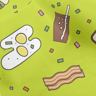Cartoon American Breakfast Micro Fleece