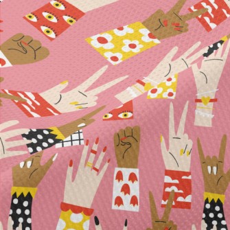 Various Hand Gesture Patterns Piqué