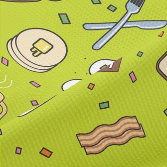 Cartoon American Breakfast Piqué