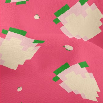 Cartoon Pixel Peach Lightweight Performance Linen