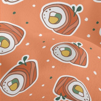 Sticker Of A Cartoon Sushi Rol Lightweight Performance Linen