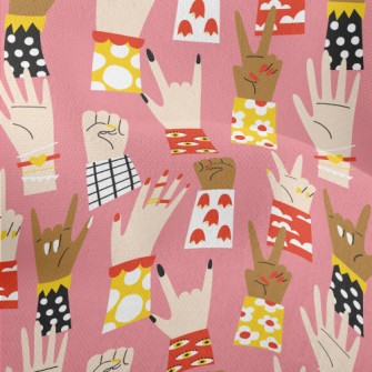 Various Hand Gesture Patterns Lightweight Performance Linen