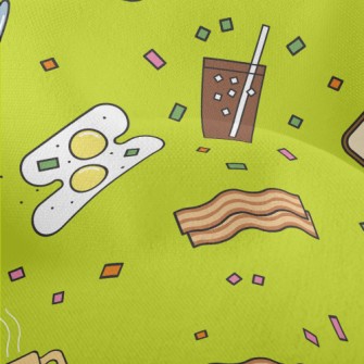 Cartoon American Breakfast Lightweight Performance Linen